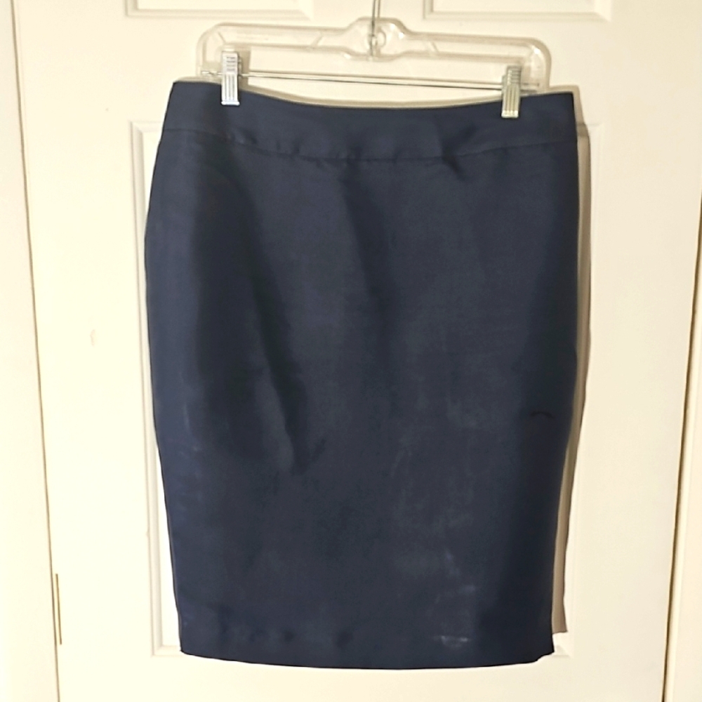 Armani Collezioni Silk Pencile Elegant Navy Blue Women's Skirt. 10